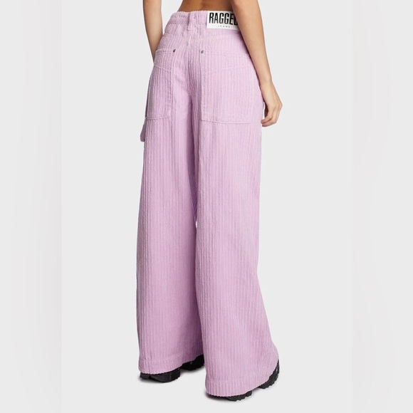 The Ragged Priest Super Wide Sweeper Corduroy Pants Lilac Size US 4 NWT - Picture 3 of 4